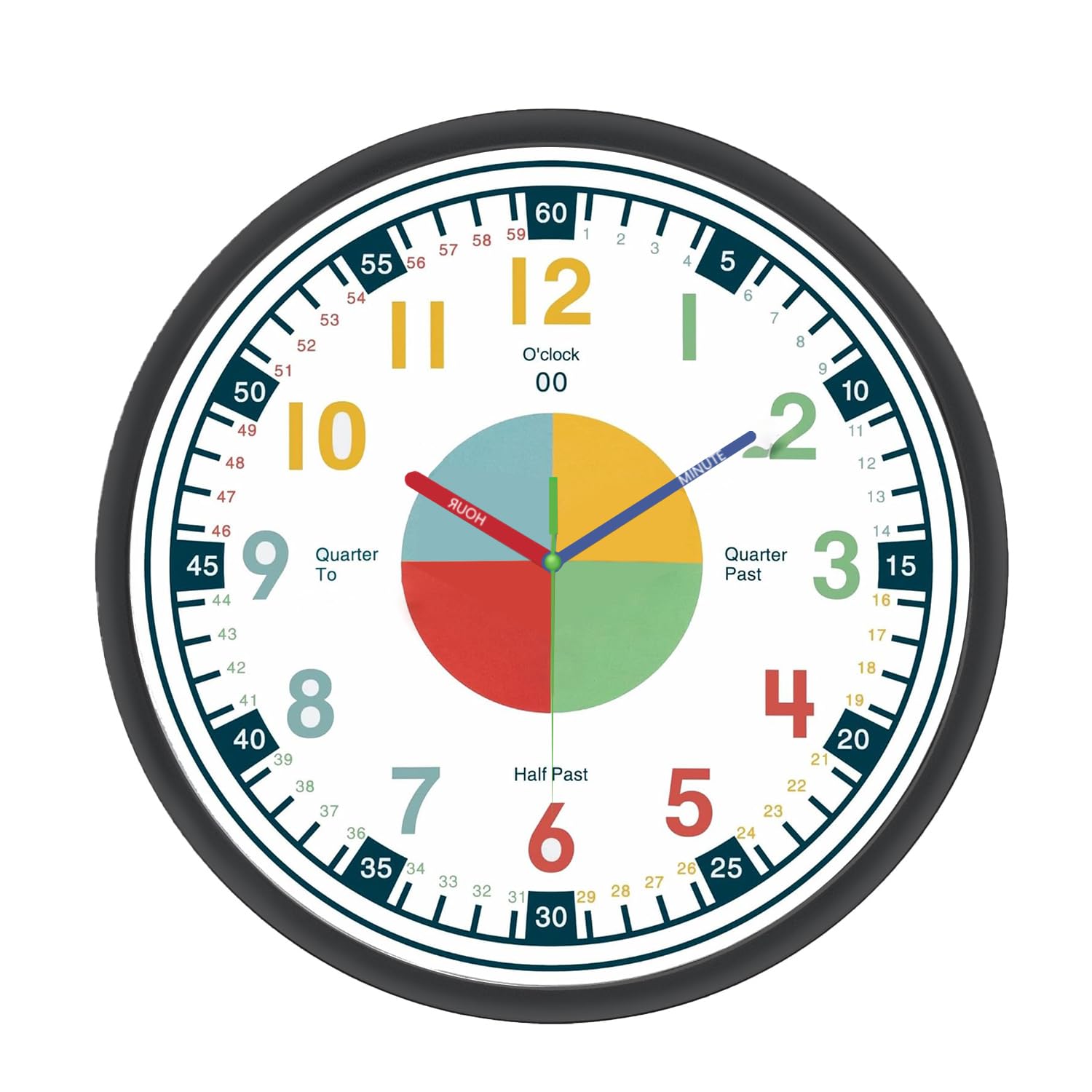 Exrp Clock for Kids Learning to Tell Time, Telling Time Teaching Clock for Kids, Wall Clock Kids, Classroom Clock, Kids Learning Clock, Kids Clocks for Bedrooms.