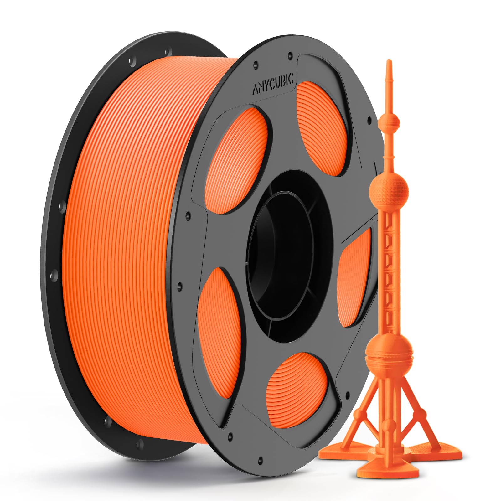 ANYCUBIC PLA Plus (PLA+), 3D Printer Filament 1.75mm, High Toughness 3D Printing Filament, Dimensional Accuracy +/- 0.02mm, Print with Most FDM 3D Printers, 1KG Reusable Spool, Orange
