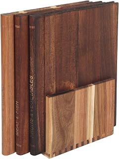 chopping board in book design, set of 3 wooden chopping boards, beech shaped cutting boards with vertical storage stand, wooden cutting board for meat, vegetables and bread, kitchen gift