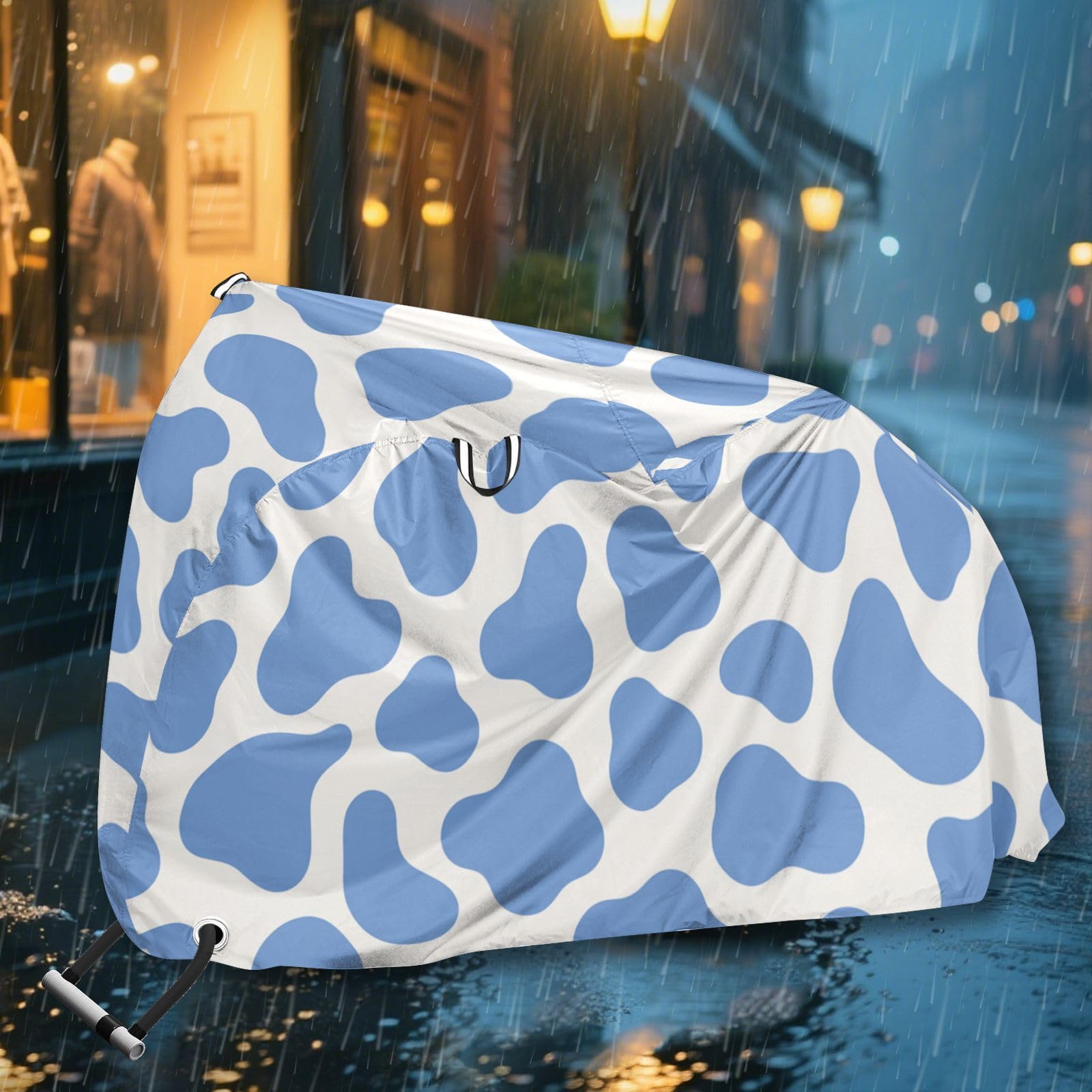 Housse de vélo imperméable avec trous de verrouillage pour intérieur et extérieur - Convient pour la plupart des accessoires de vélo - Bleu