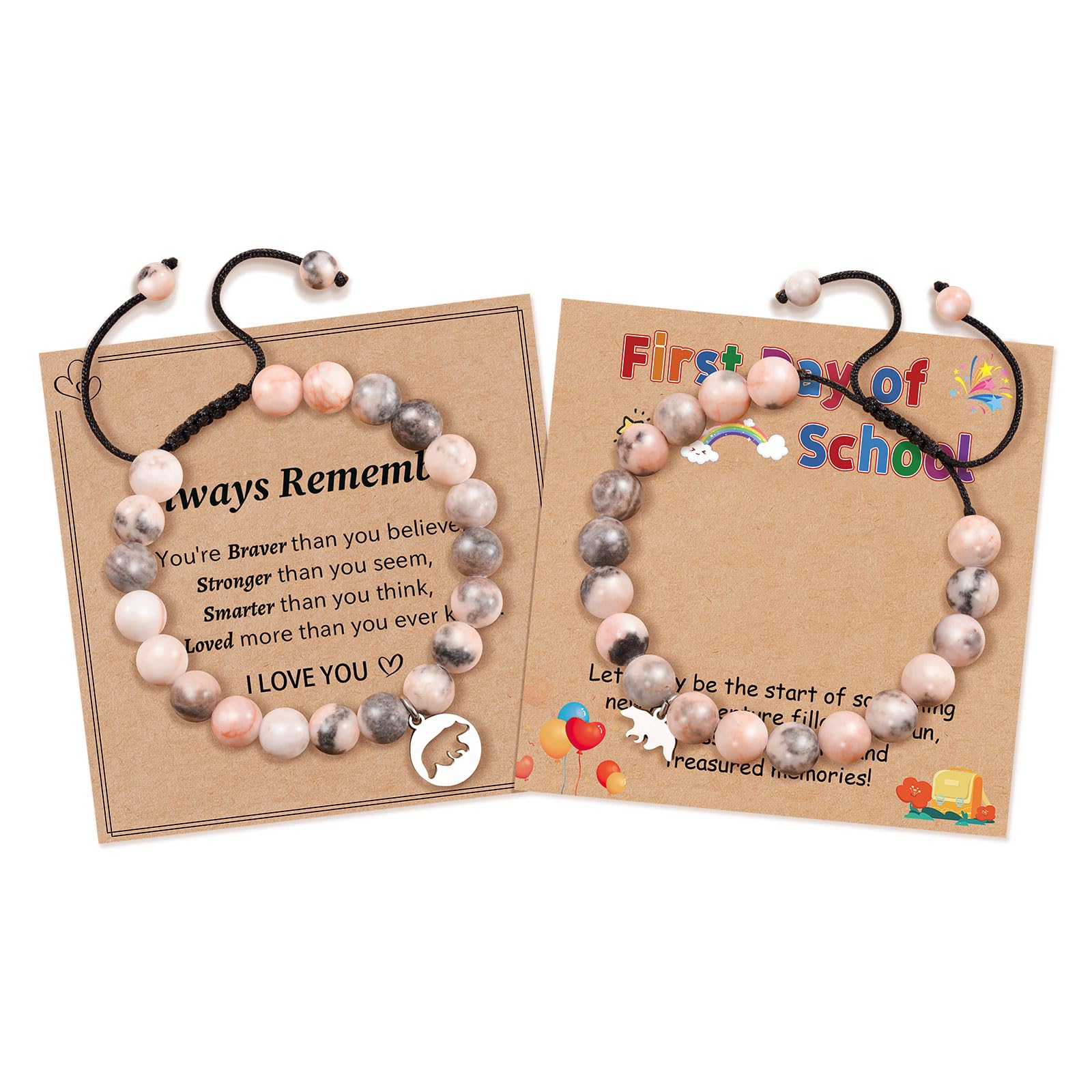 PZXHRY Cute Charm Matching Beads Bracelets for Mom Daughter/Aunt  Niece/Big Sister Little Sister/Grandmother Granddaughter, Inspirational  First