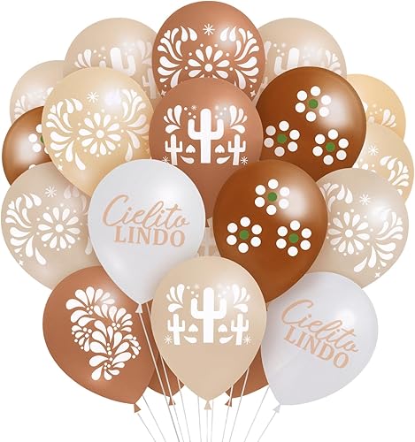 Soulchen 45 globos Cielito Lindo para decoración de fiesta, 12 pulgadas, Platos De Barro, globos de fiesta, decoración de fiesta de Talavera