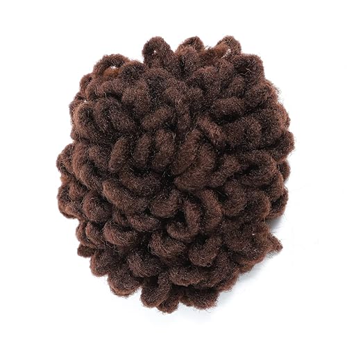 DreadLock - Peluca de cola de caballo sintética sintética con cordón para cola de caballo, moño con pétalo, moño con clip para mujeres negras (#33)