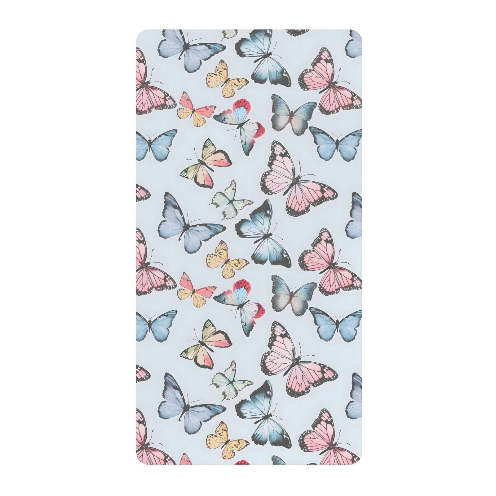 Drap-housse pour berceau de bébé avec motif papillons colorés pour garçons et filles, drap-housse standard doux, 71,1 x 132,1 cm