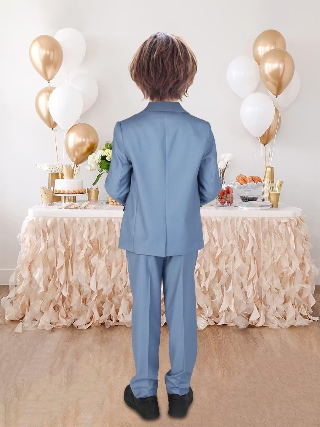Boys Suit 3 Piece Suit, Tuxedo Formal Dress Suit Set for Wedding Jacket Vest Pants