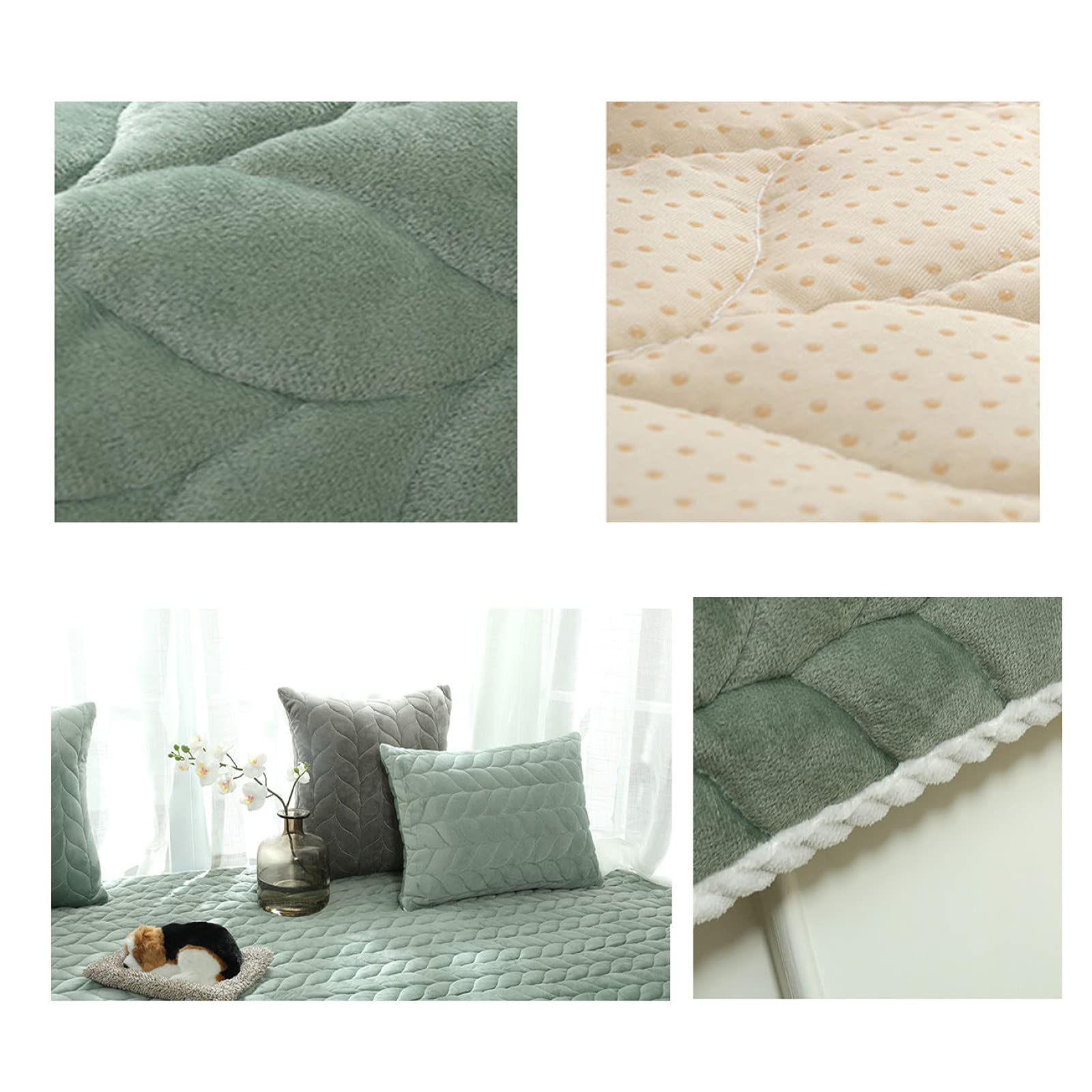 KYMMPL Waterdicht op maat gemaakt teddy fleece erkerkussen KYMMPL Waterdicht op maat gemaakt teddy fleece erkerkussen