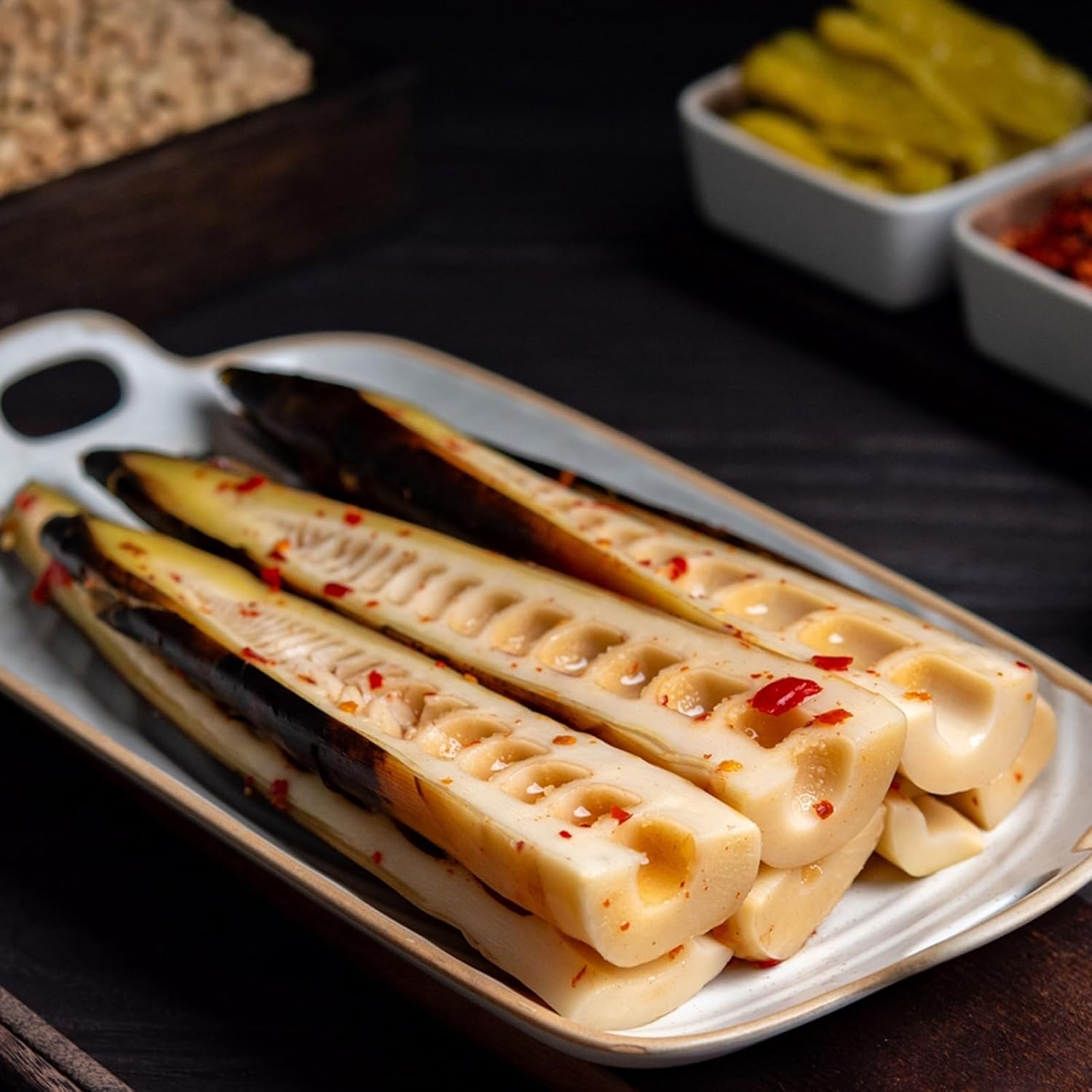 Hand Peeled Bamboo Shoot, Chinese Snack,Instant Hand Peeled Bamboo Shoots, Chinese Pickled Vegetables, Ready-to-eat, Party Snacks,手剥竹笋(Old Soup Flavor)230g/8.11oz per Pack (Pack of 3) (Aromatic Spicy Taste)