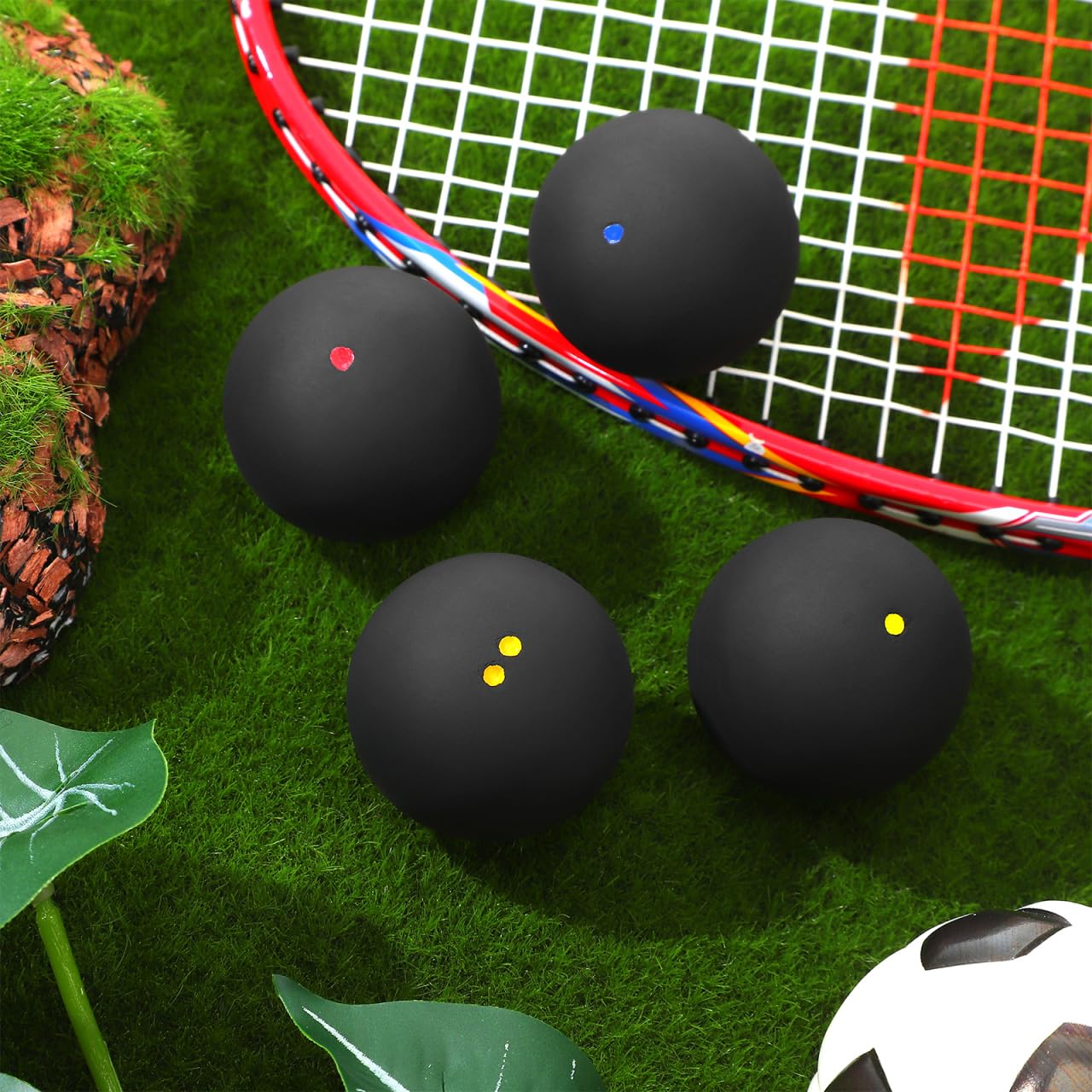 Kisangel 4Pcs Squash Bälle 45 Mm Hochelastizität Squash Bälle Bounce Für Wettbewerbstraining Und Übung Sport Für