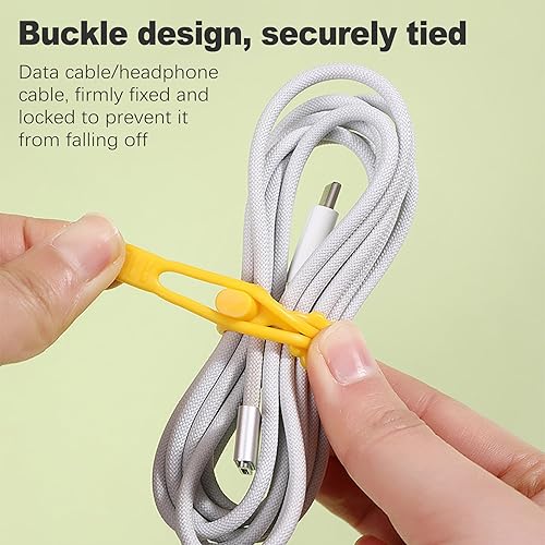 Miniatura 5 de CoguZed 30 bridas de silicona para cables, organizador de cables reutilizable, organizador de cables elásticos multiusos para agrupar y sujetar
