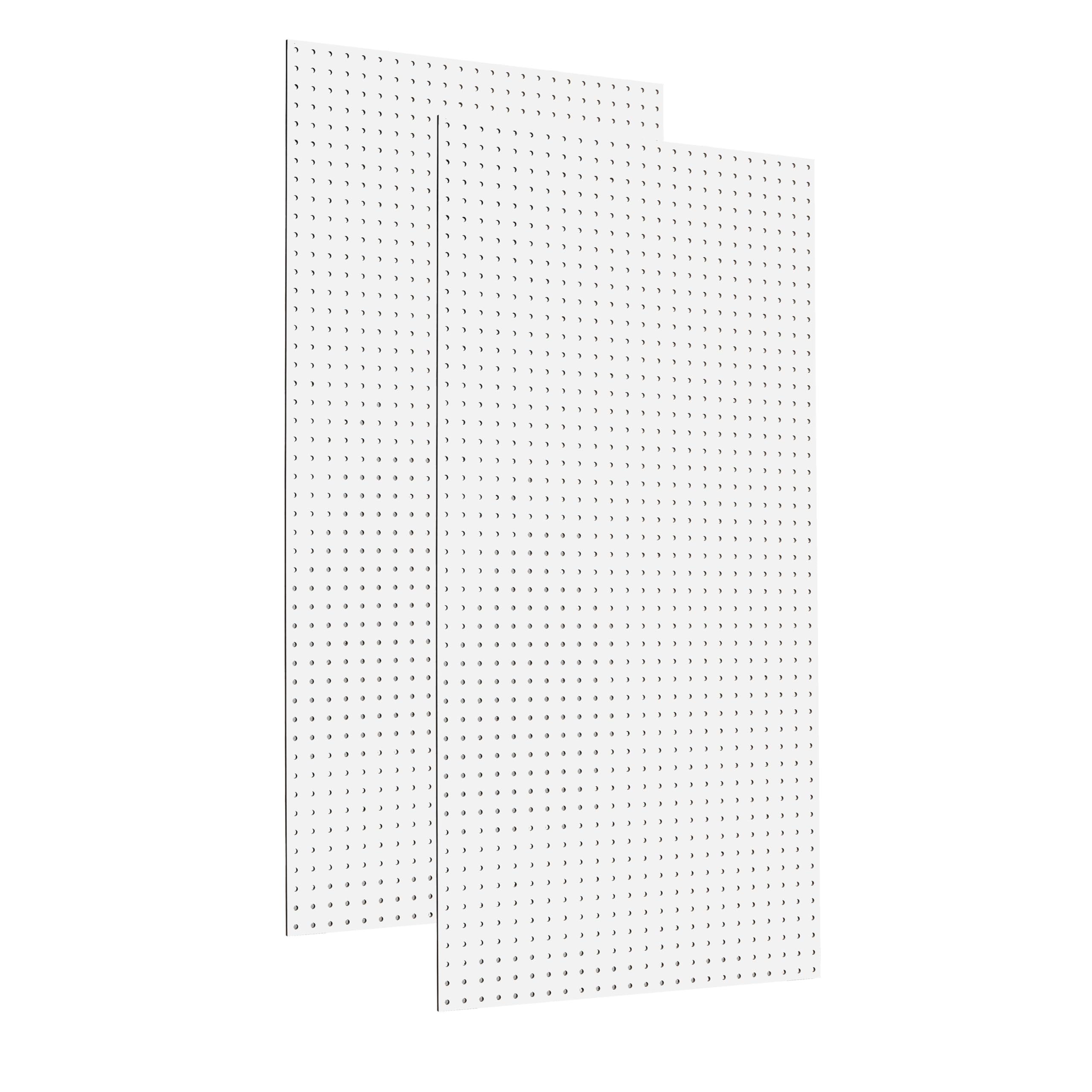 Triton Products High Density Fiberboards - Set of 2 Pegboard Wall Panels for Garage Storage and Organization, 24" x 48" (White)