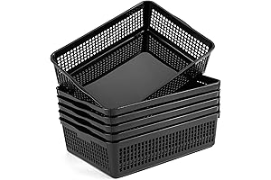 Sleek and Efficient Black Small Baskets for Organized Desktops