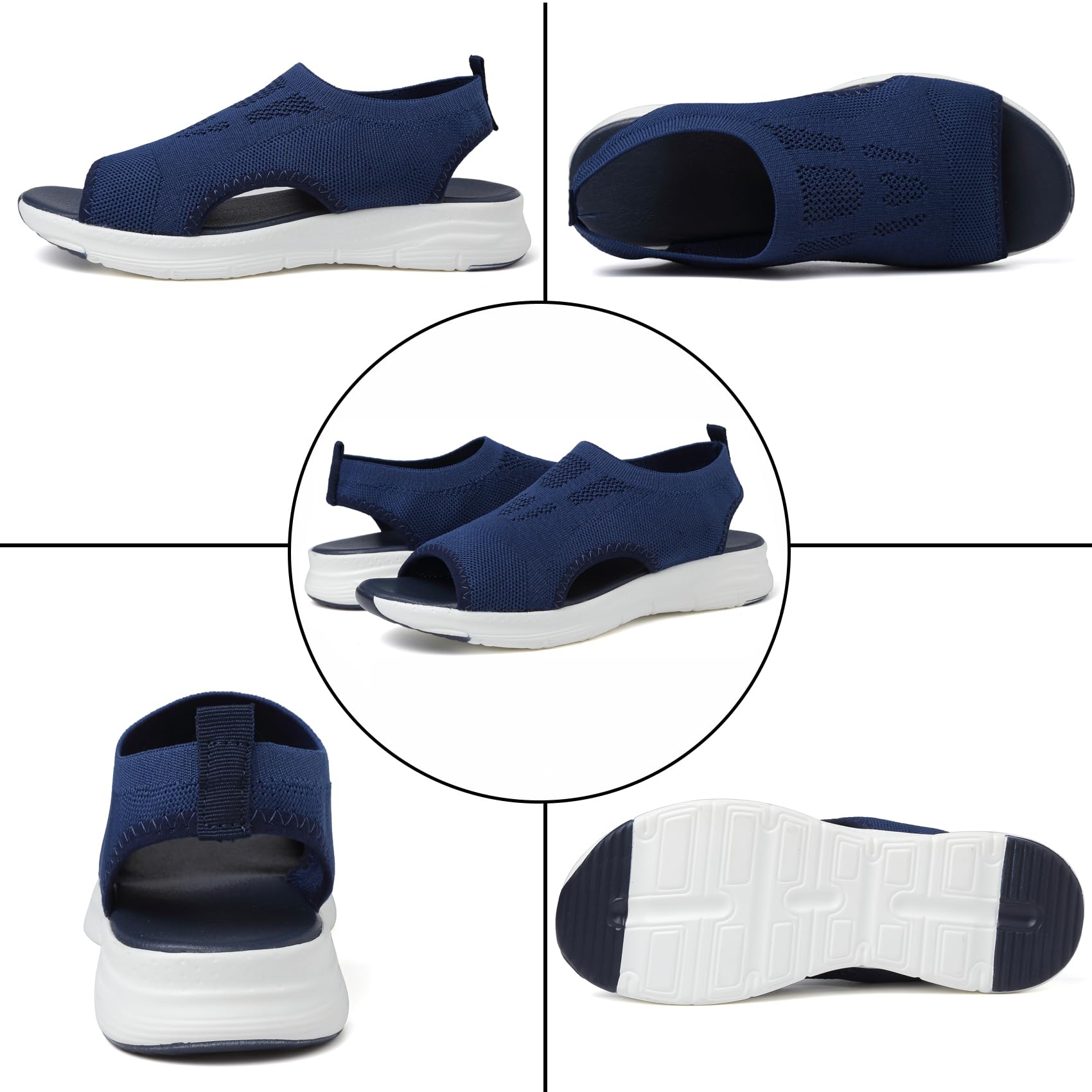 Unitysow Sandali Aperti Donna Ortopedico Slide Sandali Estivi Sandali Sportivi Sandali Piatto Leggere Mesh Sandali da Spiaggia