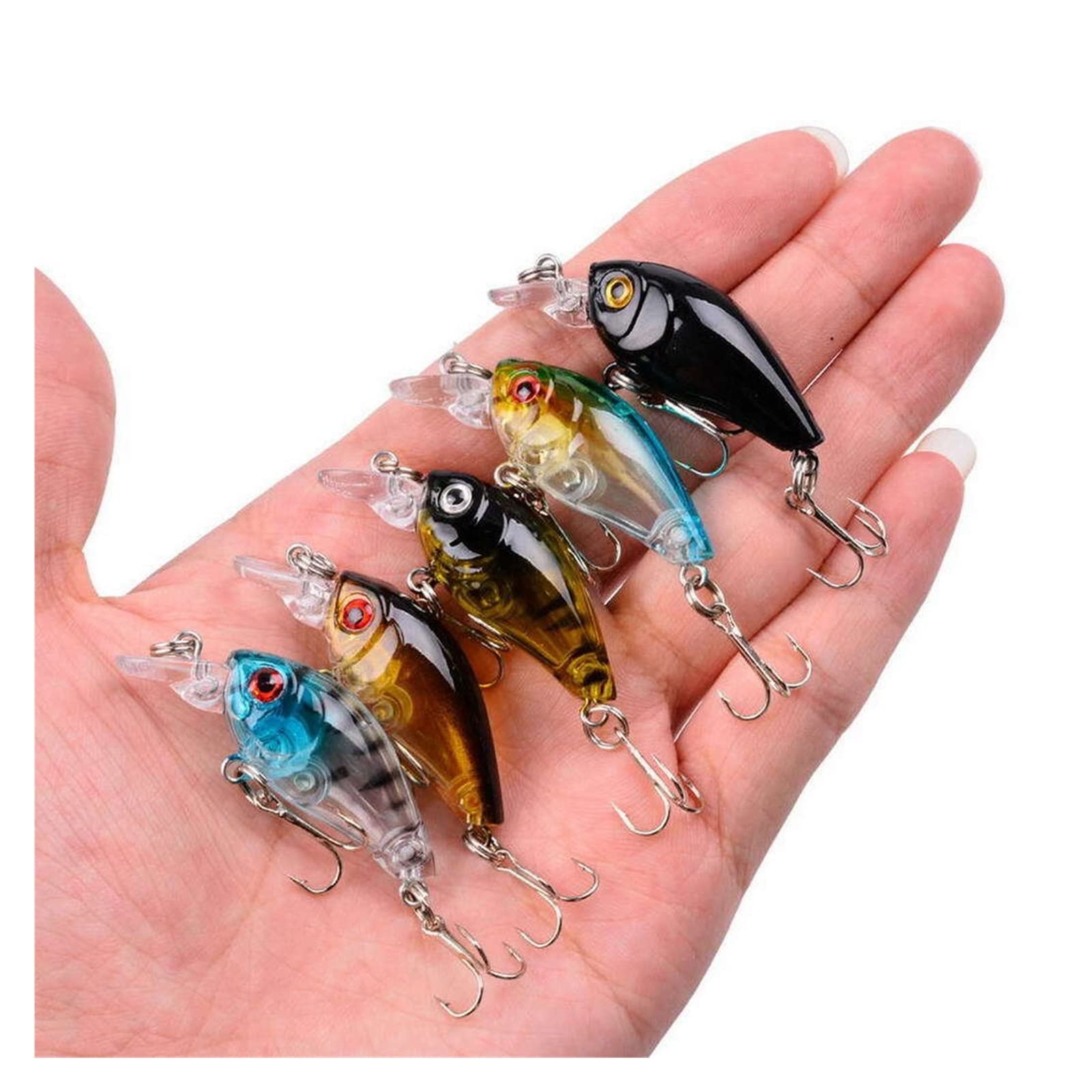 XILILHC 58/Hand Vielseitiges gemischtes Angelköder-Kit Minnow Bait Swing Crank Fish Karpfen Angelköder-Kit Löst Harte Köder