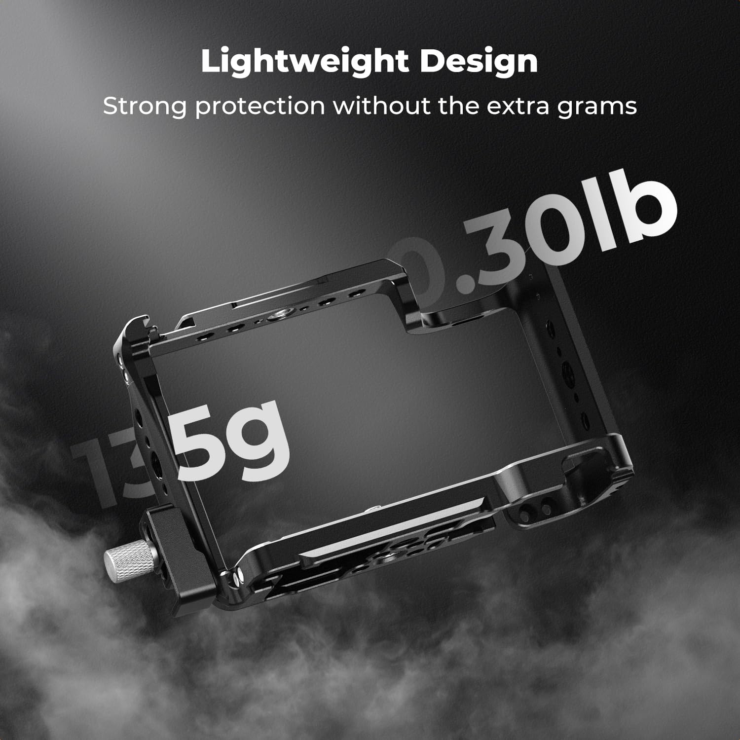 K&F CONCEPT Klatka na aparat kompatybilna z Sony ZV-E1 Ultralekka aluminiowa 135 g, mocne i stabilne z gwintem zimnym 1/4" i 3/8", silikonową podstawą, szybkim demontażem