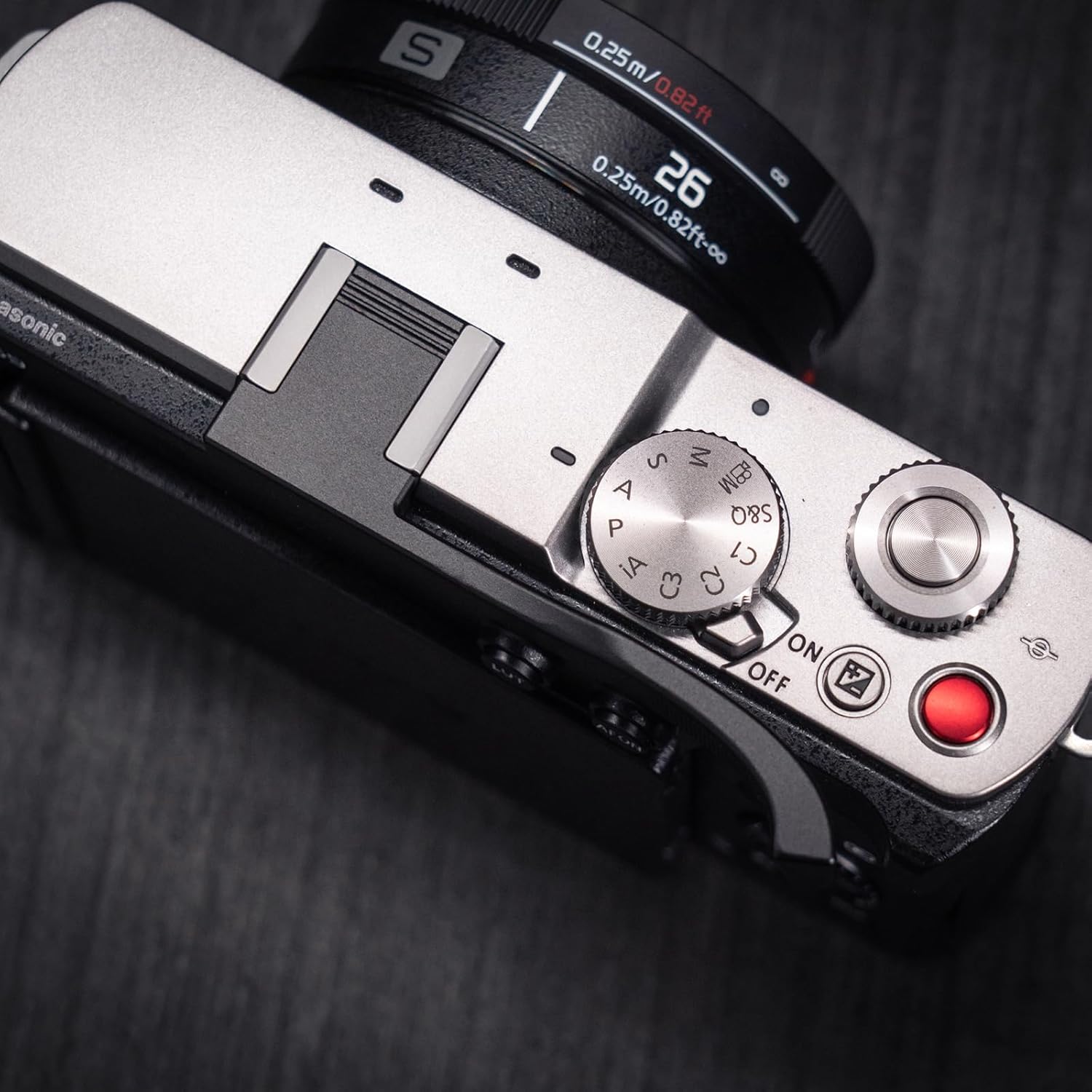 Metal Thumb Up Grip for Panasonic S9 Camera, Hot Shoe Thumb Rest Support Grip ，Exclusive Vintage Anti-Slip Pattern, Enhance The camera's Grip Feel (BlackA)