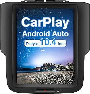 Car Stereo for Dodge Ram 2013-2018 1500 2500 3500, 10.4 Inch T-Style Android System Touch Screen Multimedia Player 4G+64G Built in Carplay Android Auto Navigation WiFi Bluetooth SWC