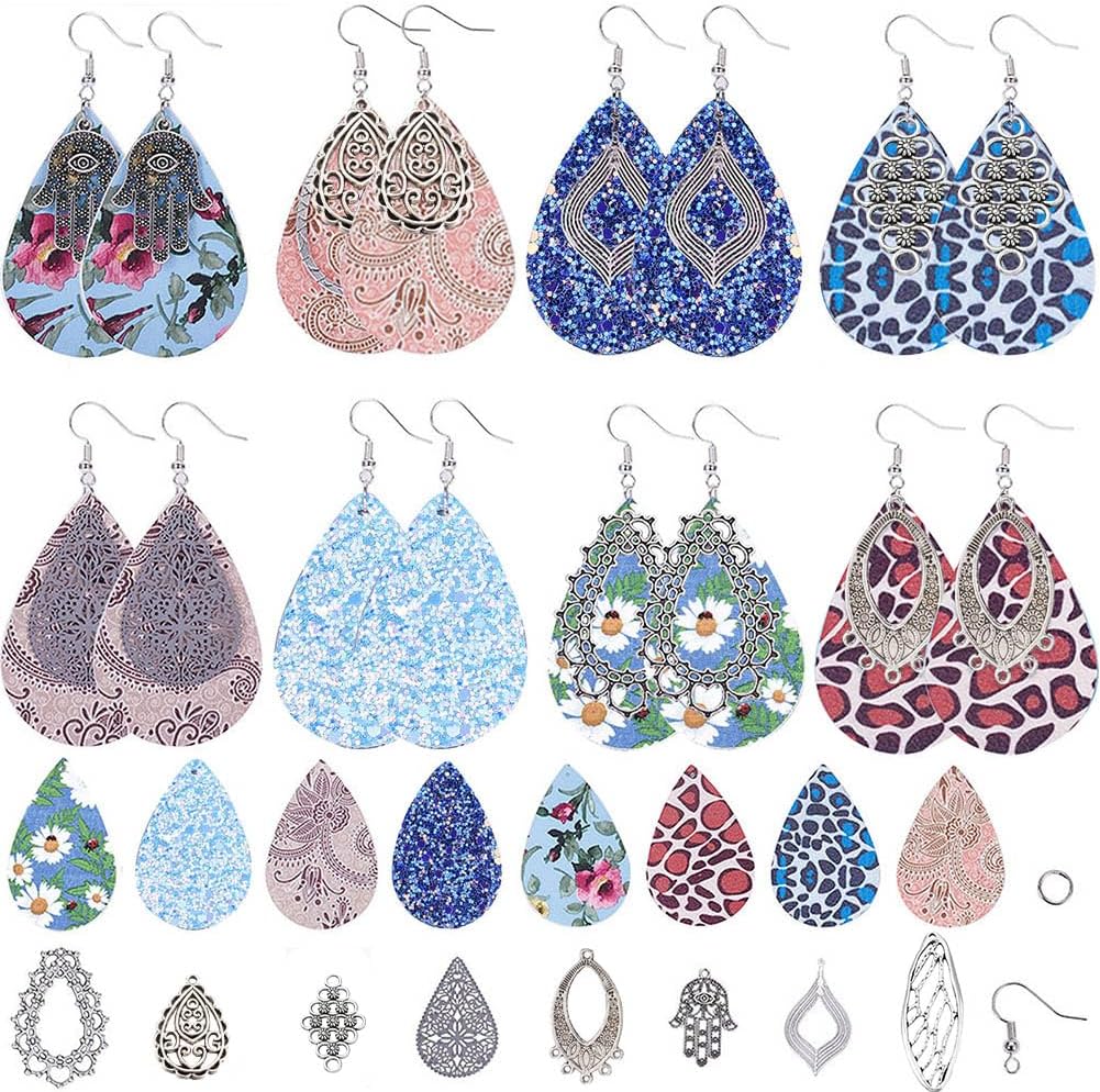 SUNNYCLUE DIY 10 Pares De Aretes De Botella De Vidrio, Kit De Fabricación De Mini Flores Secas Para Botella De Deseos, Colgantes, Aretes Colgantes De Latón Con Gancho Para Oreja Y
