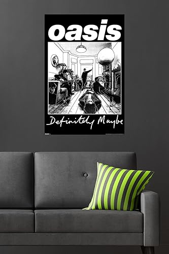 Miniatura 4 de Trends International Oasis - Póster de pared con texto en inglés Definiitely Maybe, 34 pulgadas de largo x 22.4 pulgadas de ancho, versión sin marco