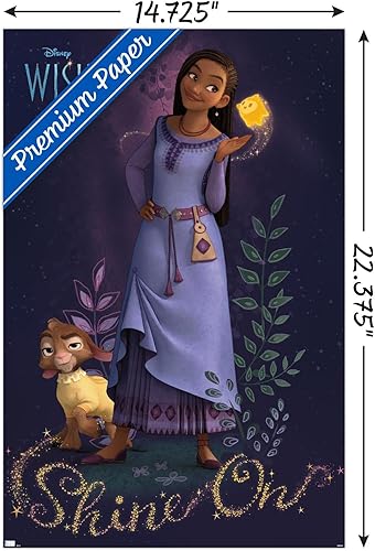 Miniatura 9 de Trends International Disney Wish - Póster de pared Asha, 14.72 x 22.37 pulgadas, versión enmarcada en negro
