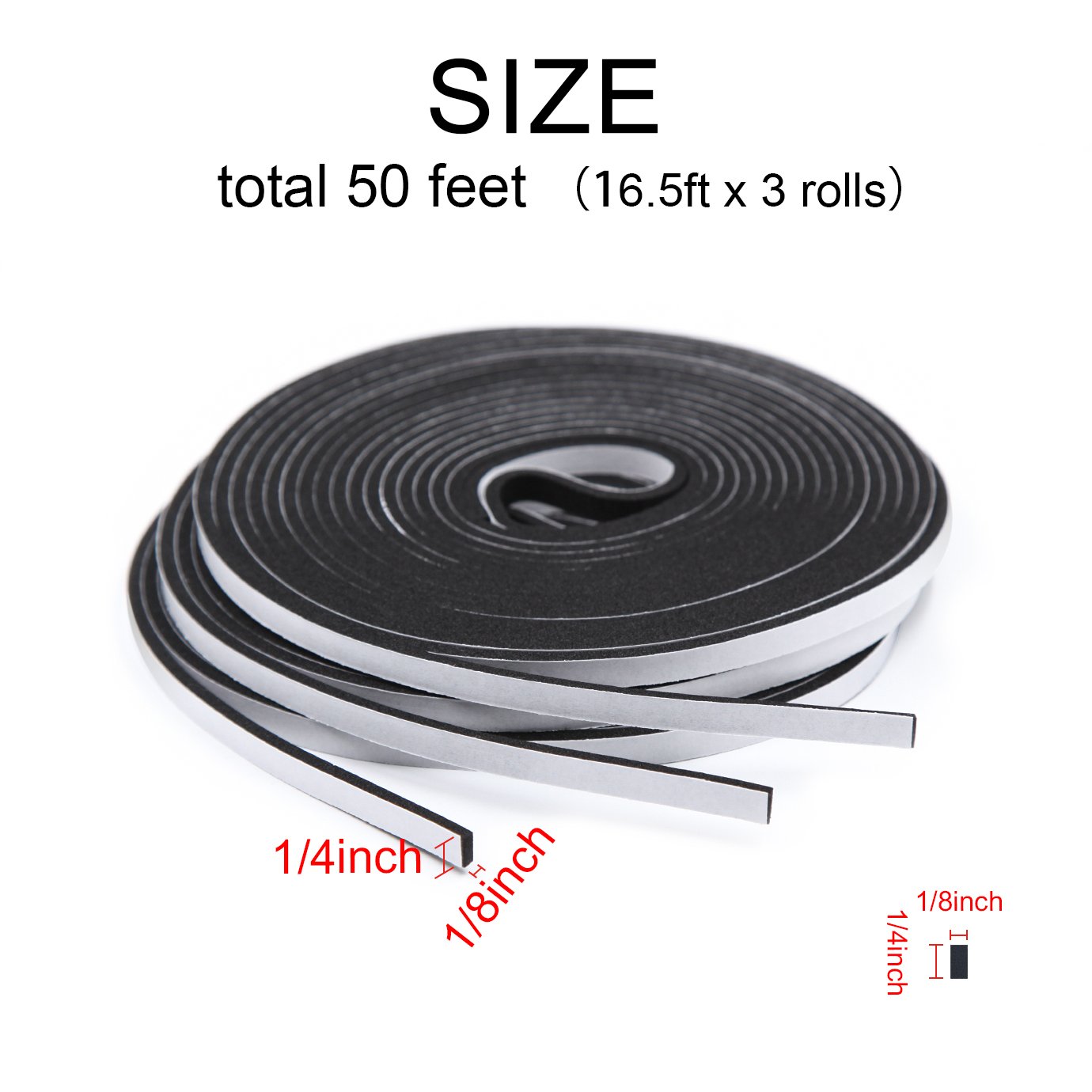 Buy MAGZO Draught Excluder Strip 6 x 3 MM, Instant Stick Improved Glue for Safe Remove, Reduce