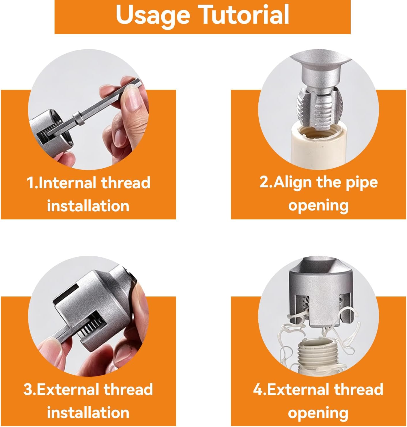 New PPR Pipe Threading and Reaming Tool Kit, Professional Pipe Threader Cutting Tool and PPR Lifting Stepped Drill Bit for Plumbing, Electric Drill Threading Tool for 1/2" 3/4" 1"PVC Pipe