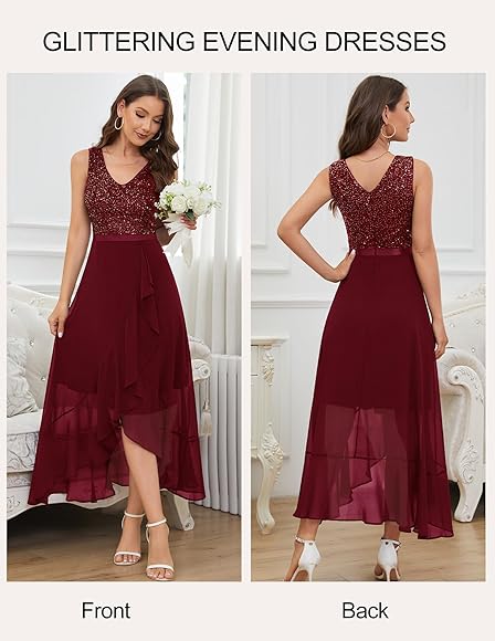 Burgundy kleid lang Clearance