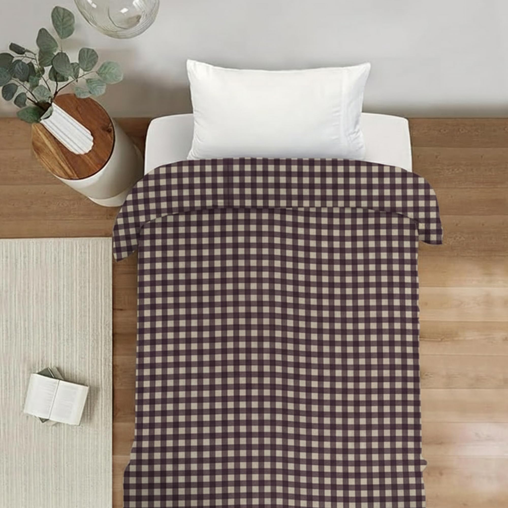 Soft Brown Cotton Duvet Cover - Single Bed -4 Soft Brown Cotton Duvet Cover - Single Bed -4
