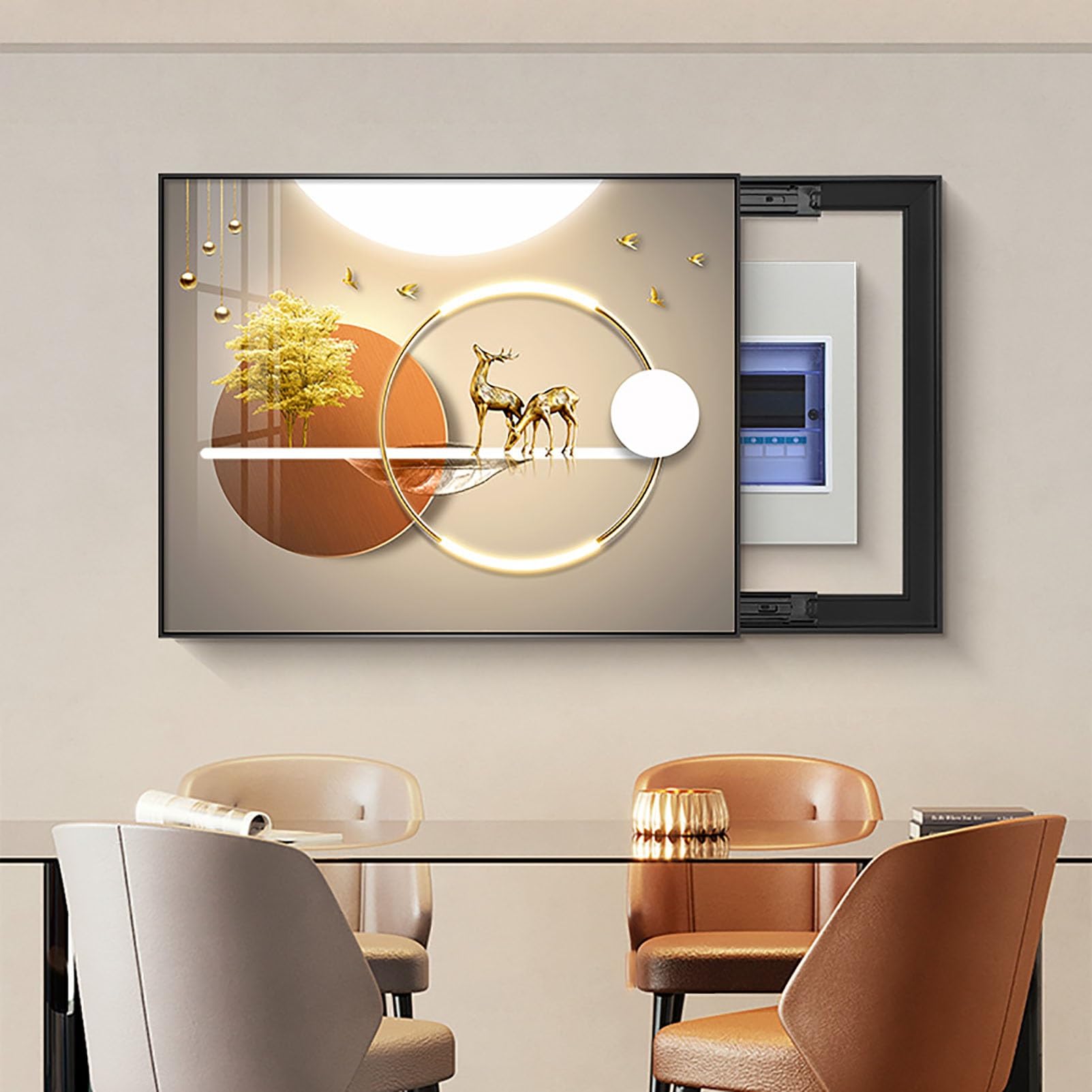 Panel eléctrico para interiores oculto con armario fácil de instalar y diseño decorativo