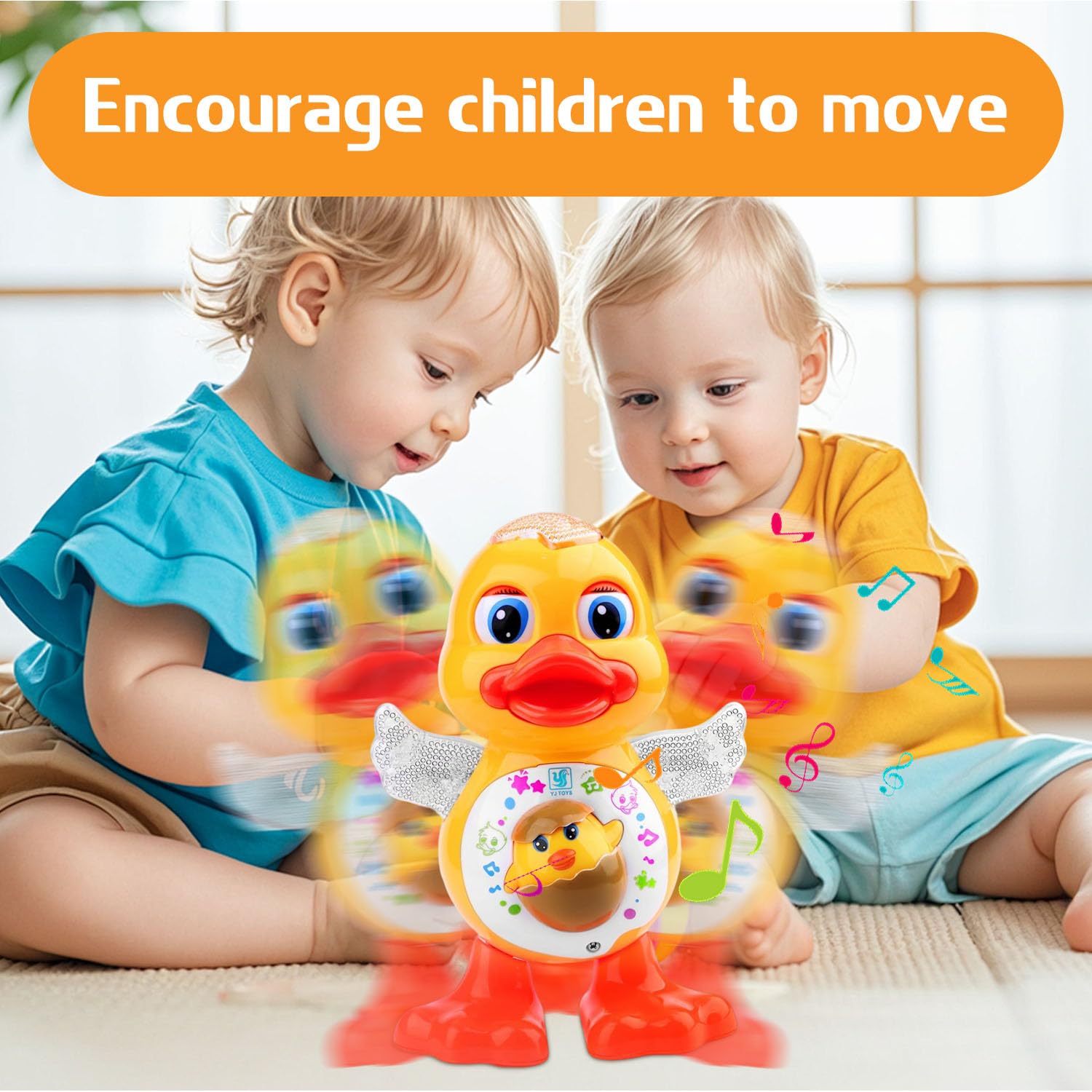 Giocattolo d'anatra danzante, Giocattolo Musicale Papera, Giocattolo per Bambini Camminante con musica e luci, Giocattolo Paperella Interattiva, Dancing Duck, Anatra Giochi per Neonati - 5