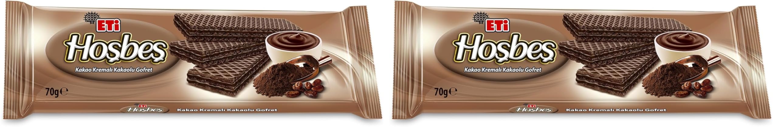 Eti Hoşbeş Kakao Kremalı Gofret 70 g 2li paket