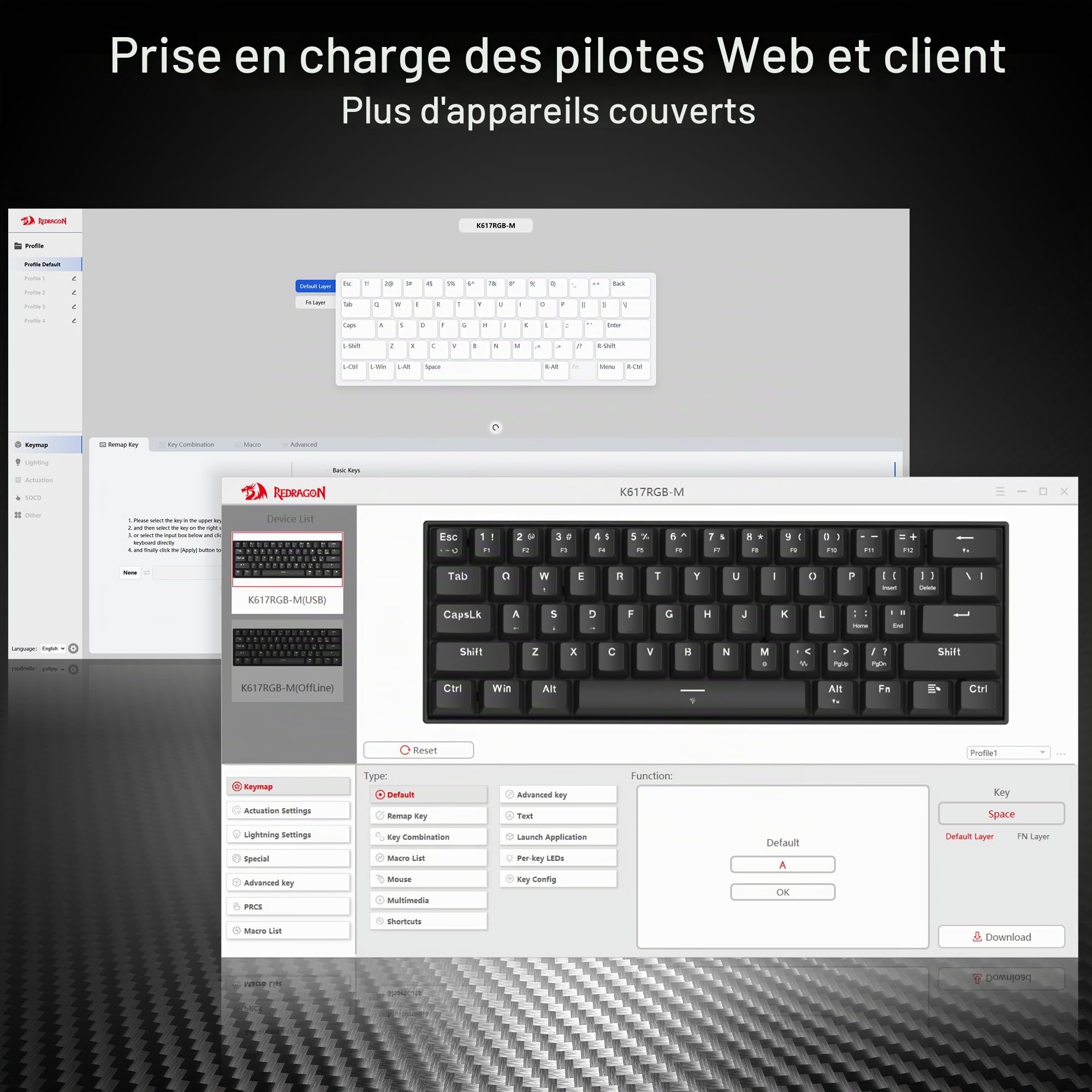 Redragon K617 HE Clavier Mecanique Filaire 60 61 Touches Hall Magnetique | Clavier mecanique filaire 60 61 touches actionnement rapide interrupteur magnetique Hall declenchement reglable