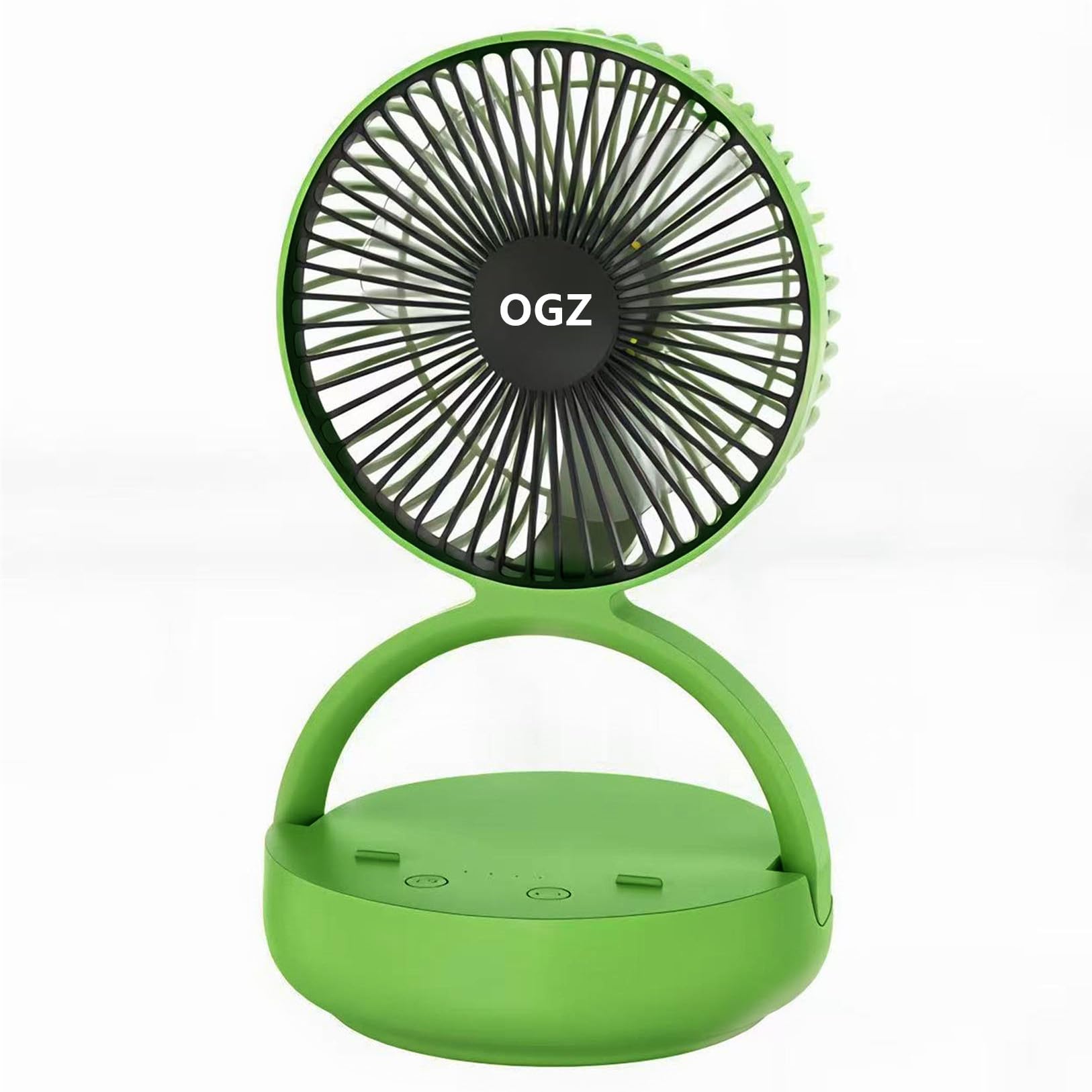 OGZ Ventilatore portatile da viaggio wireless con timer remoto, piccolo ventilatore da scrivania da 7 pollici con luce notturna a LED oscillazione di 90°, ventilatore USB ricaricabile per letto da