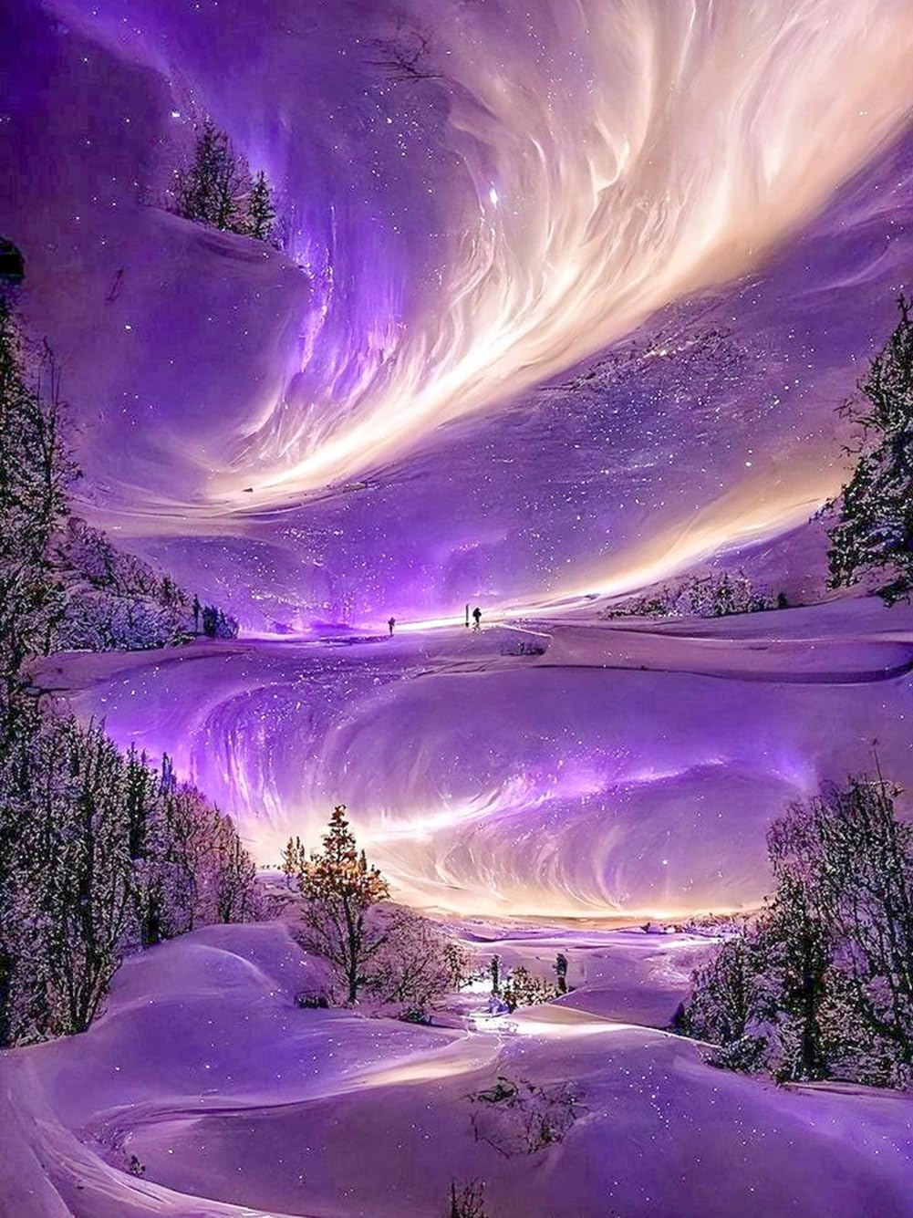 ijbnhd Aurora Diamond Painting for AdultsLandscape Diamond Art Kits for Adults, 5D