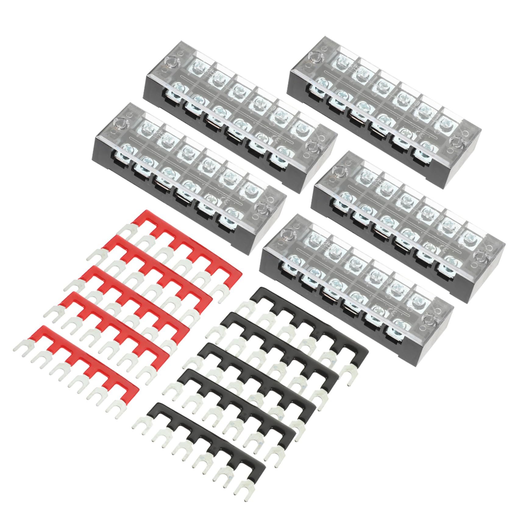 3 Set Morsettiera Vite Doppia Kit Terminale di Alimentazione con Strip Barriera Connessione Elettrica Robusta per Pannelli Distribuzione e Impianti