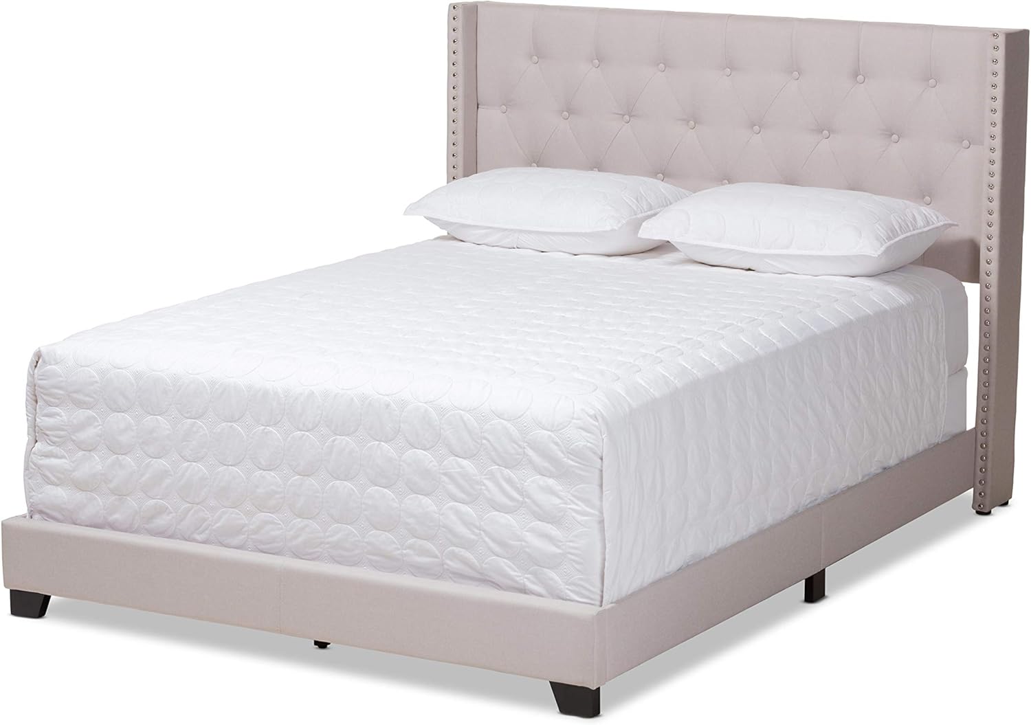 Baxton Studio Beds (Need box spring), Full, Beige Home