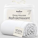 Bambaw Bamboo Bed Fitted Sheet 160x200 cm, Deep Pocket 35 cm, Hotel Quality Super Soft Bedding, 100% Bamboo Cool Sheets for Summer, Anti Sweat & Anti Dust Mite Bedding, 160x200 Fitted Sheet (White) - 1