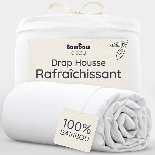 Bambaw Bamboo Bed Fitted Sheet 160x200 cm, Deep Pocket 35…