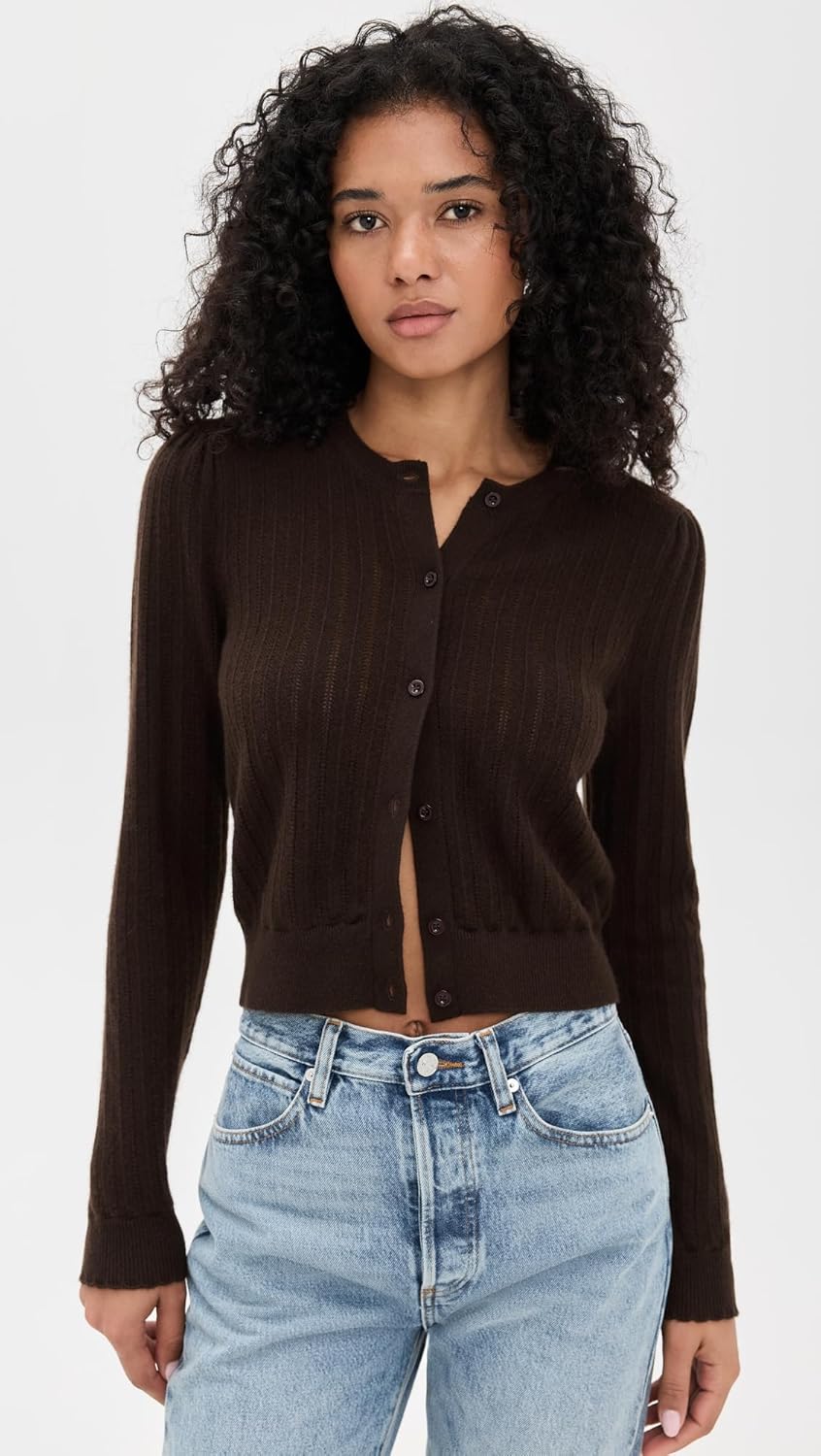 FRAME Women's The Ladder Pointelle Cashmere Cardigan - Image 2