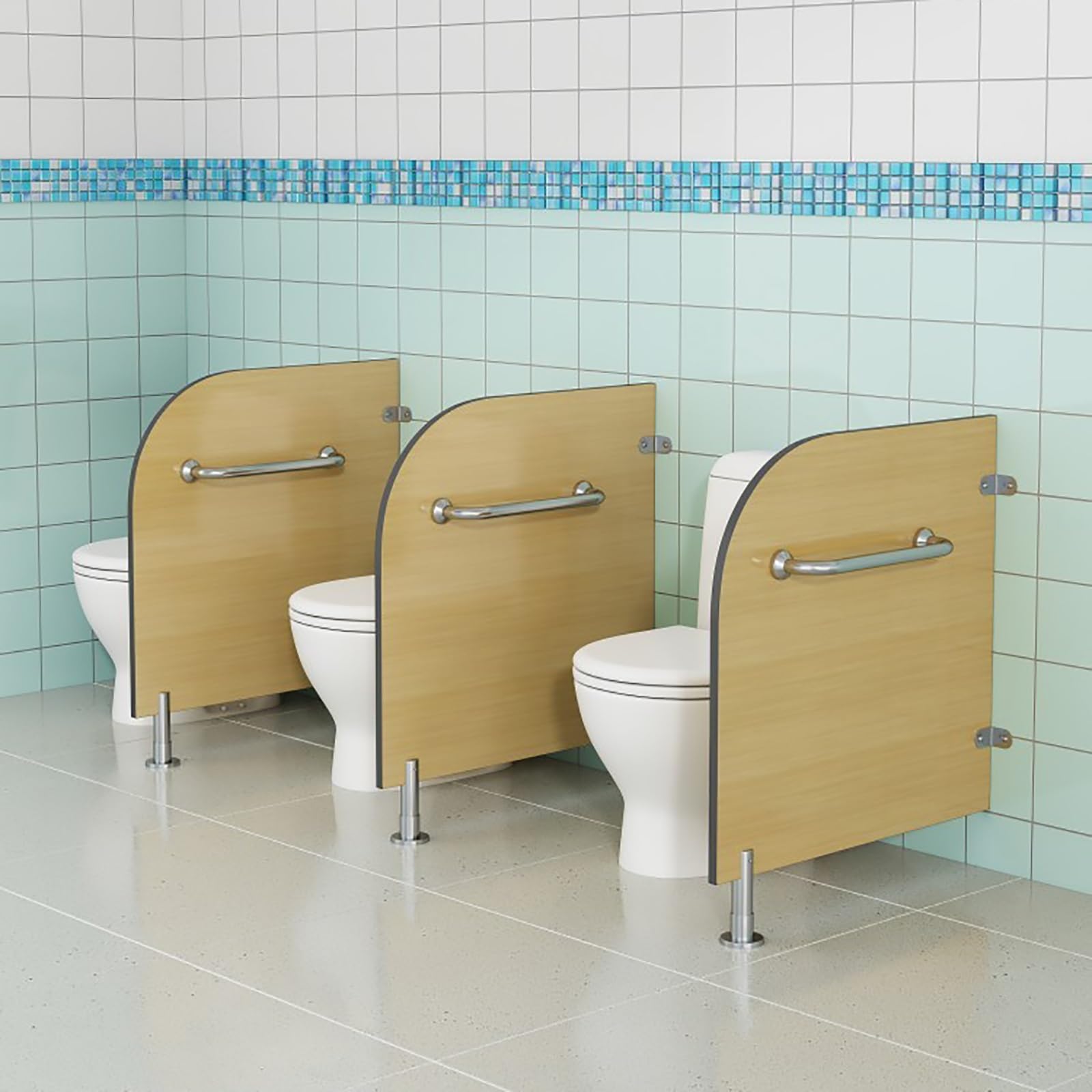 Mampara divisoria para urinario - Mampara divisoria de privacidad para Inodoro, de Montaje en Pared, con Accesorios de Montaje para Lugares públicos, Juego de 4