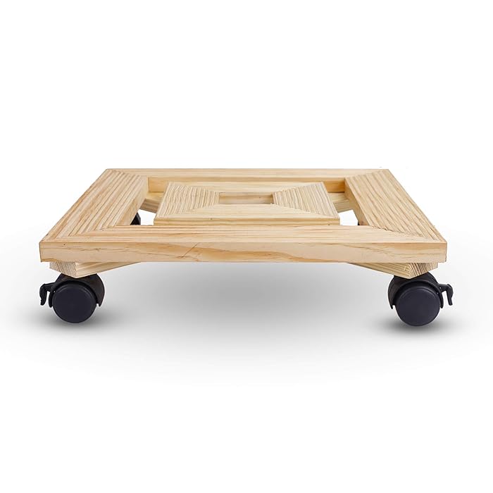 Buy Sharpex Wooden Plant Stand Planter Trolley Rolling Tray Coaster
