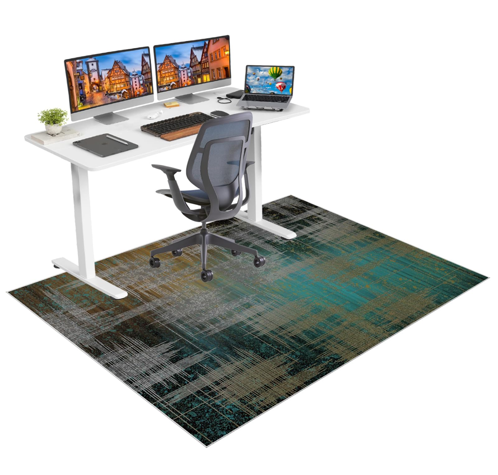 Ruxevnsy Color-1634A Office Chair Mats For Carpeted Floor Gaming Desk Chair Mat Large Computer Floor Mat For Office Chair Carpet Protector Chair Mat Hard Floor Protector Mat For Office Rolling Chair Mat 120 X 140 Cm