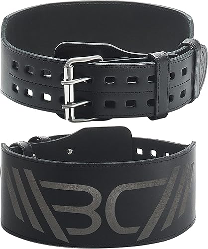 WARM BODY COLD MIND Cinturón de cuero para levantamiento de pesas, cinturón ajustable de 4 pulgadas con hebilla para entrenamiento, sentadillas,