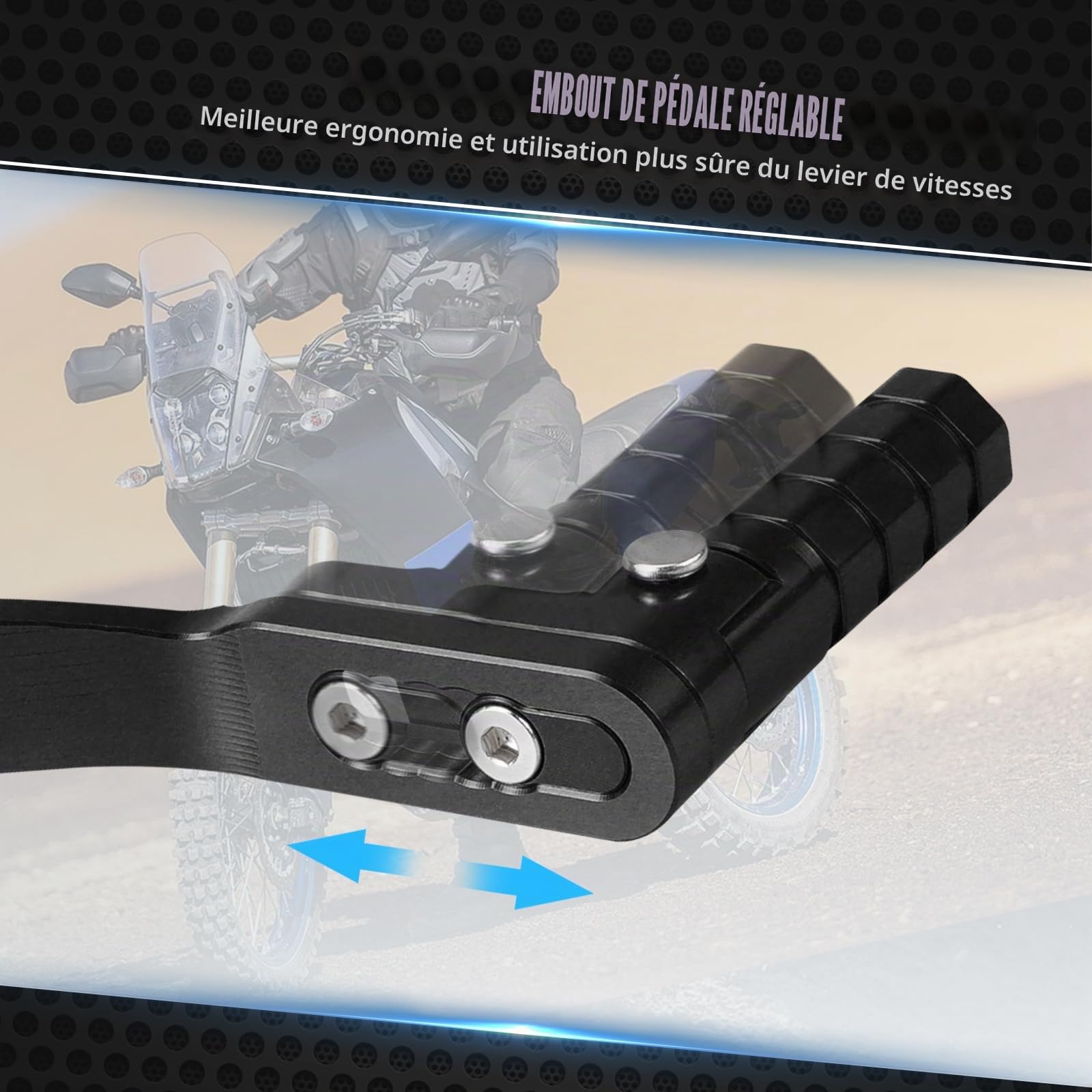 NICECNC Levier de Commande de Transmission en Aluminium Compatible avec Tenere 700/XTZ 700 2019-2024, Tenere 700 Rally Edition 2020-2024, usiné CNC, Noir