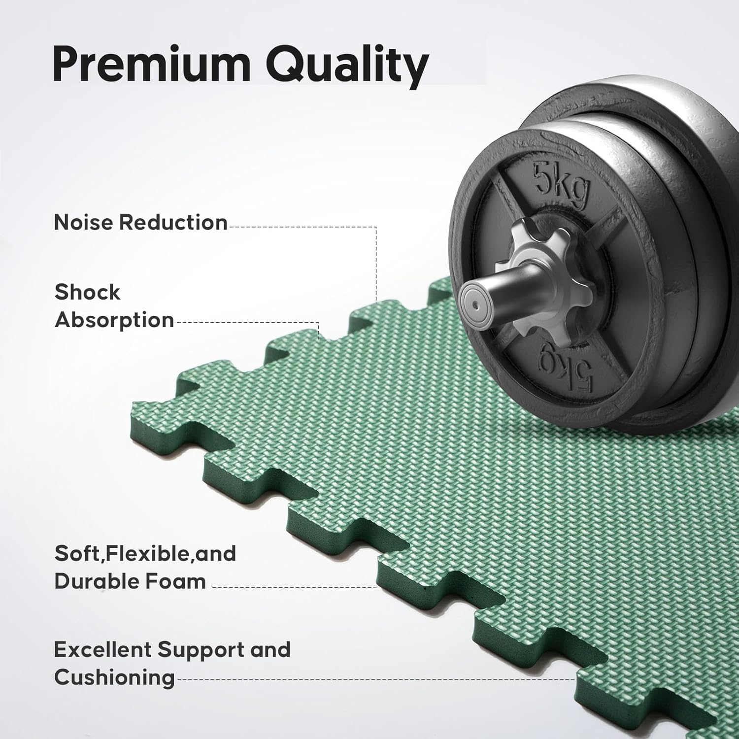 32 Pack Home Gym Mat, Puzzle Exercise Mat, EVA Interlocking Foam Floor Tiles for Home Workout Equipment and Kids' Play Areas - Blue, 24 in x 24 in x ½ in - (Green, 32 Pack(128 SQ FT))