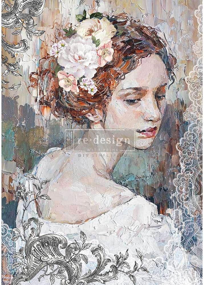 Redesign With Prima Decoupage Decor Tissue Paper Furniture Decor Transfers Paper Wall Murals Wall Paper Redesign A1 Decoupage Rice Paper (Mulberry Tissue Paper) – Peaceful Ponder 23.4″X33.1″
