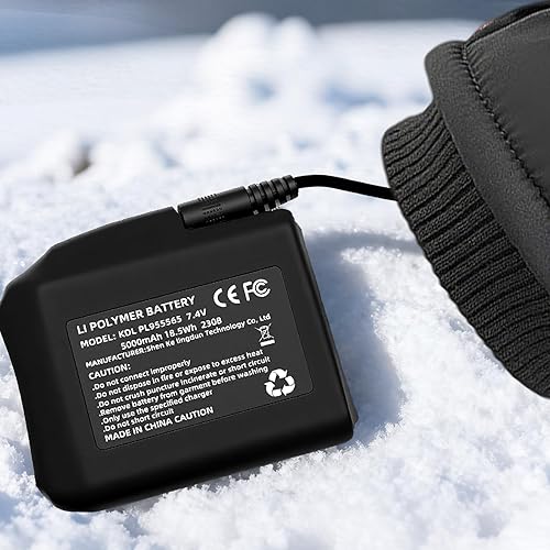 Miniatura 3 de Baterías de polímero de litio de 7.4 V 5000 mAh  2 baterías recargables de polímero de litio para guantes calentados, calcetines, sombreros, jacks.