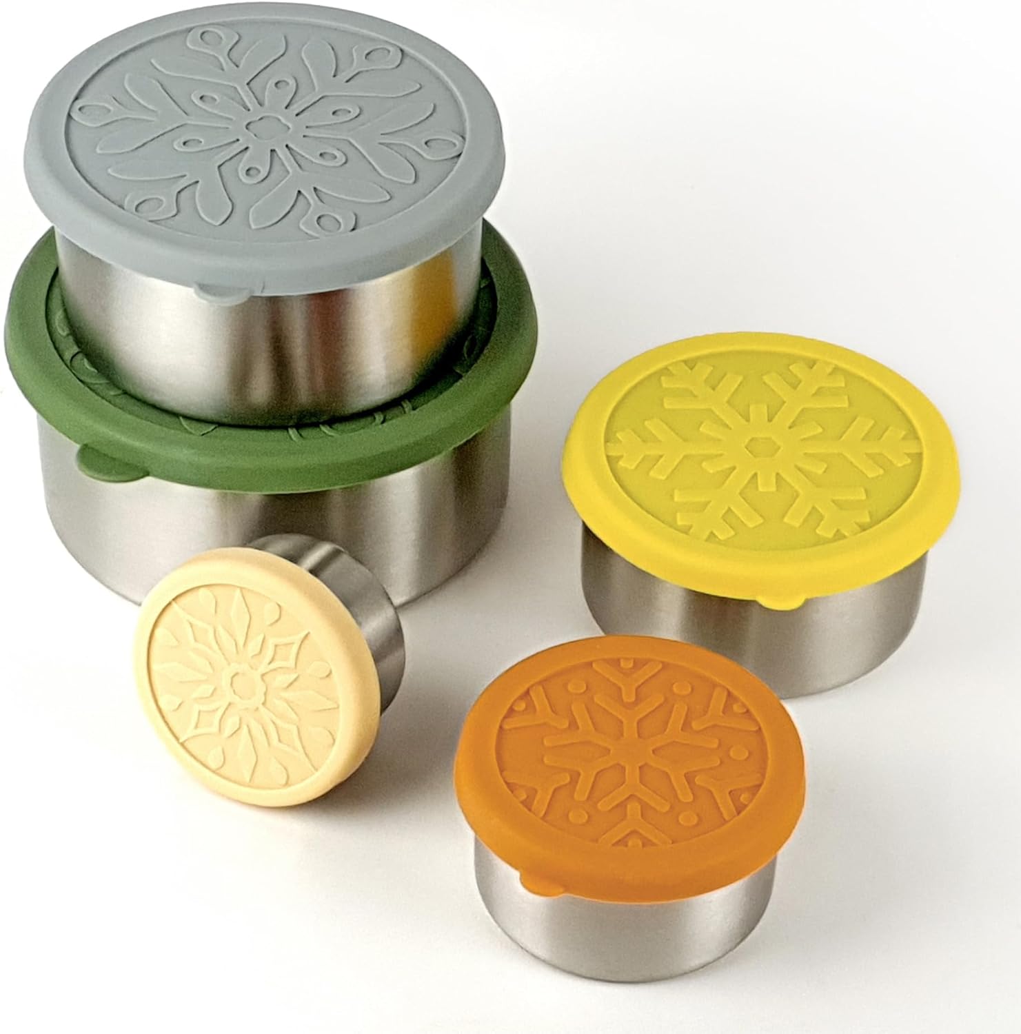 Stainless Steel Containers with Lids, Set of 5, Leakproof Stainless Steel Food Containers, Metal Food Storage Container, Stackable Toddler Snack Containers, Lunch Box Containers - Image 7