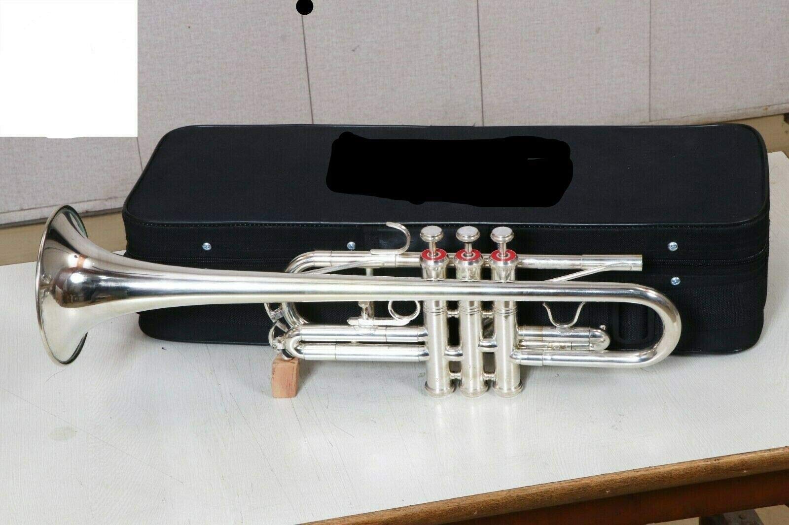 ADVIK Tromba professionale in Do placcata in argento, con custodia rigida e bocchino