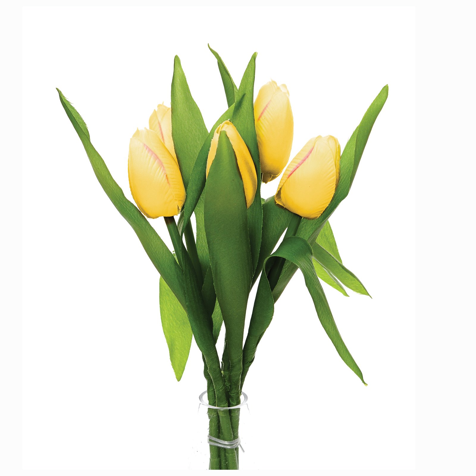 FloristryWarehouse Artificial Yellow Silk Tulips 6 35cm/14 Inch Stems