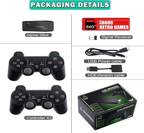 Miniatura 2 de Consola de juegos retro, videojuego nostalgia, juego retro Stick Plug and Play incorporado más de 20,000 juegos, salida HDMI 4K y controlador